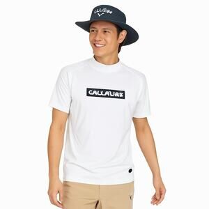 Callaway Cool Festa Golf Mock Neck Shirt Large White/Blu | Japan Exclusive | NEW